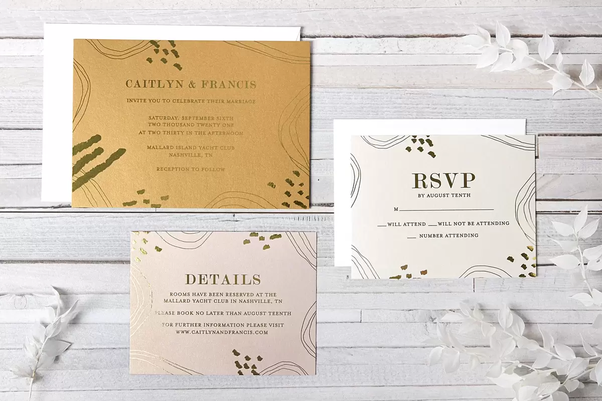 custom modern minimal wedding invitations