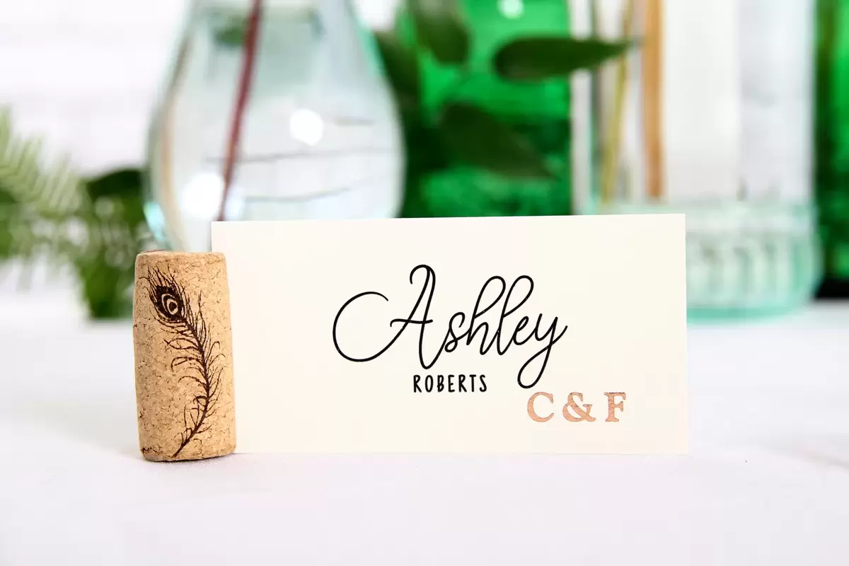 Wine cork place card holder DIY for weddings