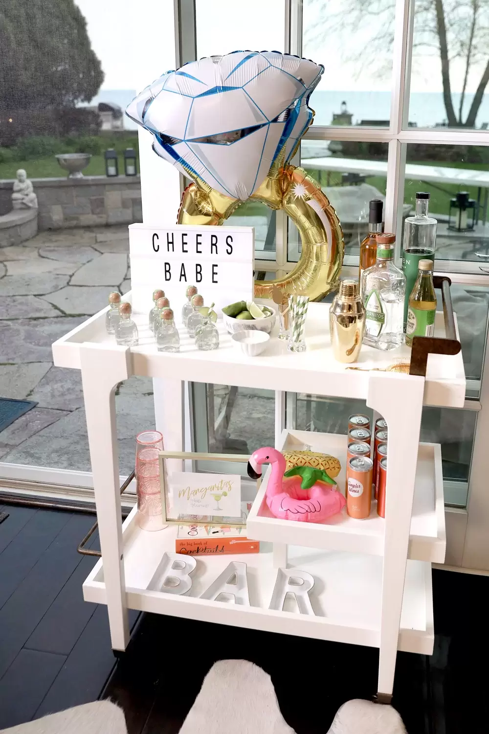 custom curated bachelorette party bar cart