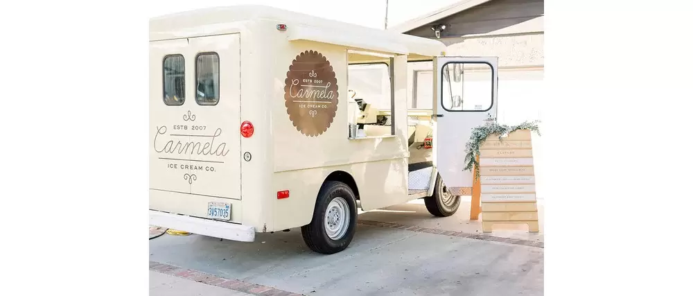 on site ice cream truck at milk themed child's birthday party