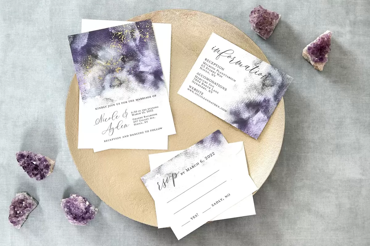 gorgeous cosmic inspired wedding invitations