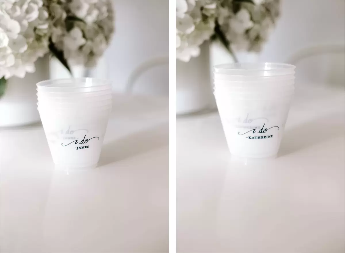 classic "i do" custom wedding cups