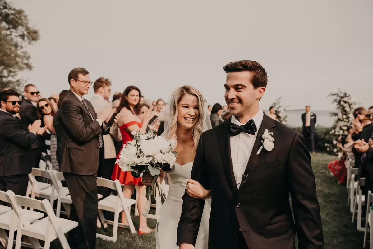 aisle photo of Kate and James, from Prep of Boston