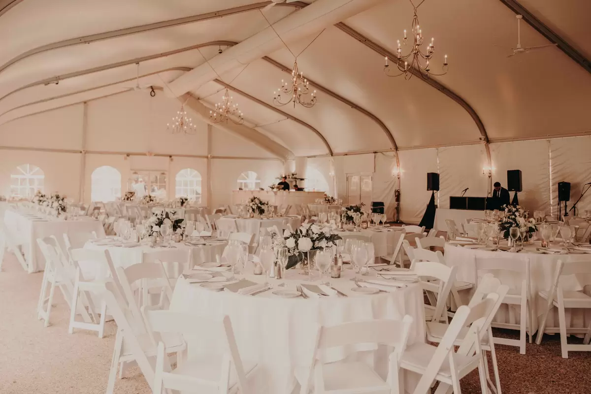 fabulous mostly white wedding reception design