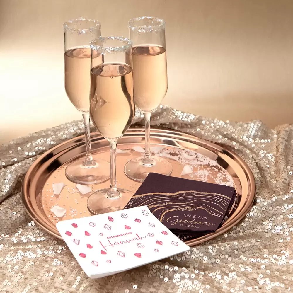 gorgeous Geode Glam custom cocktail napkins
