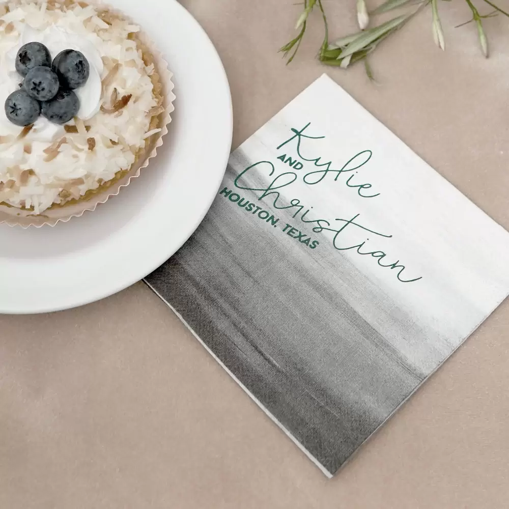 striking ombre cocktail napkin at romantic autumn wedding