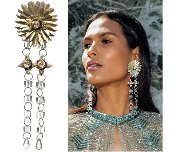 Gorgeous Cucclelli Shaheen Platinum Midi Earring 