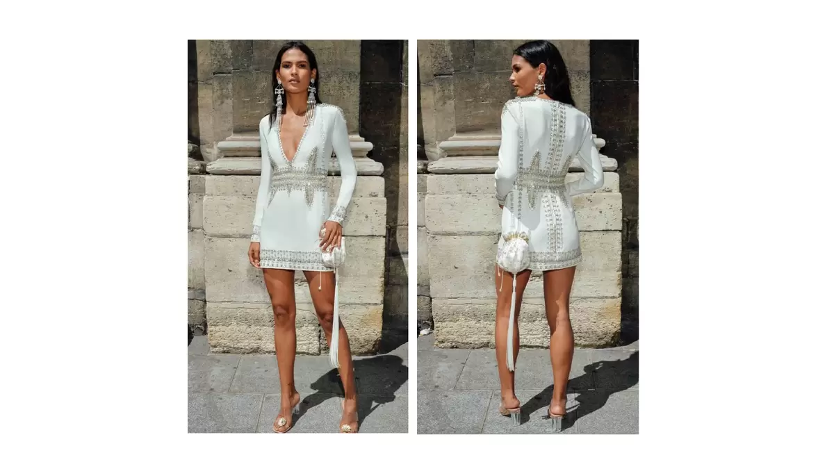 Cucclelli Shaheen Geo Mini Borders Dress for Your Wedding Afterparty