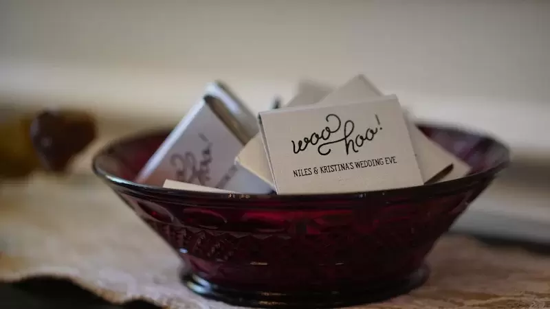 "Woo Hoo" Personalized Matches at Rehearsal Dinner