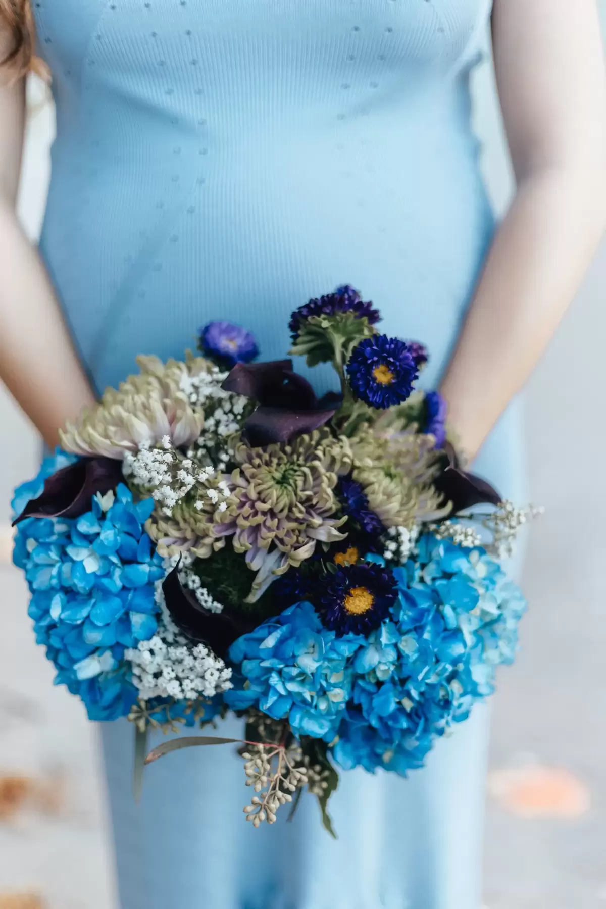 beautiful blue wedding bouquet for your Shades of Blue wedding