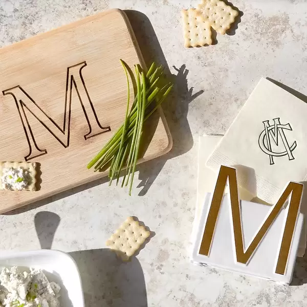 personalized kitchenware like cheese boards set a beautiful scene at your micro-reception