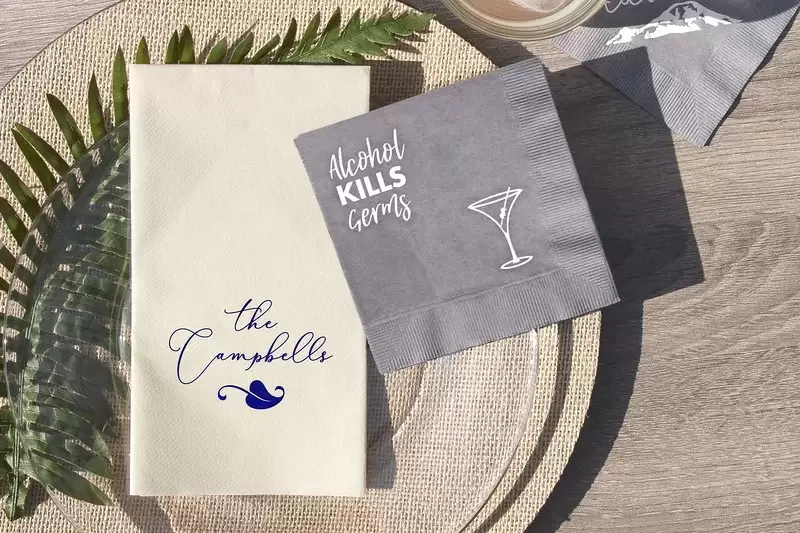 Custom Guest Hand Towels and Personalized Cocktail Napkins Are The Perfect Touch