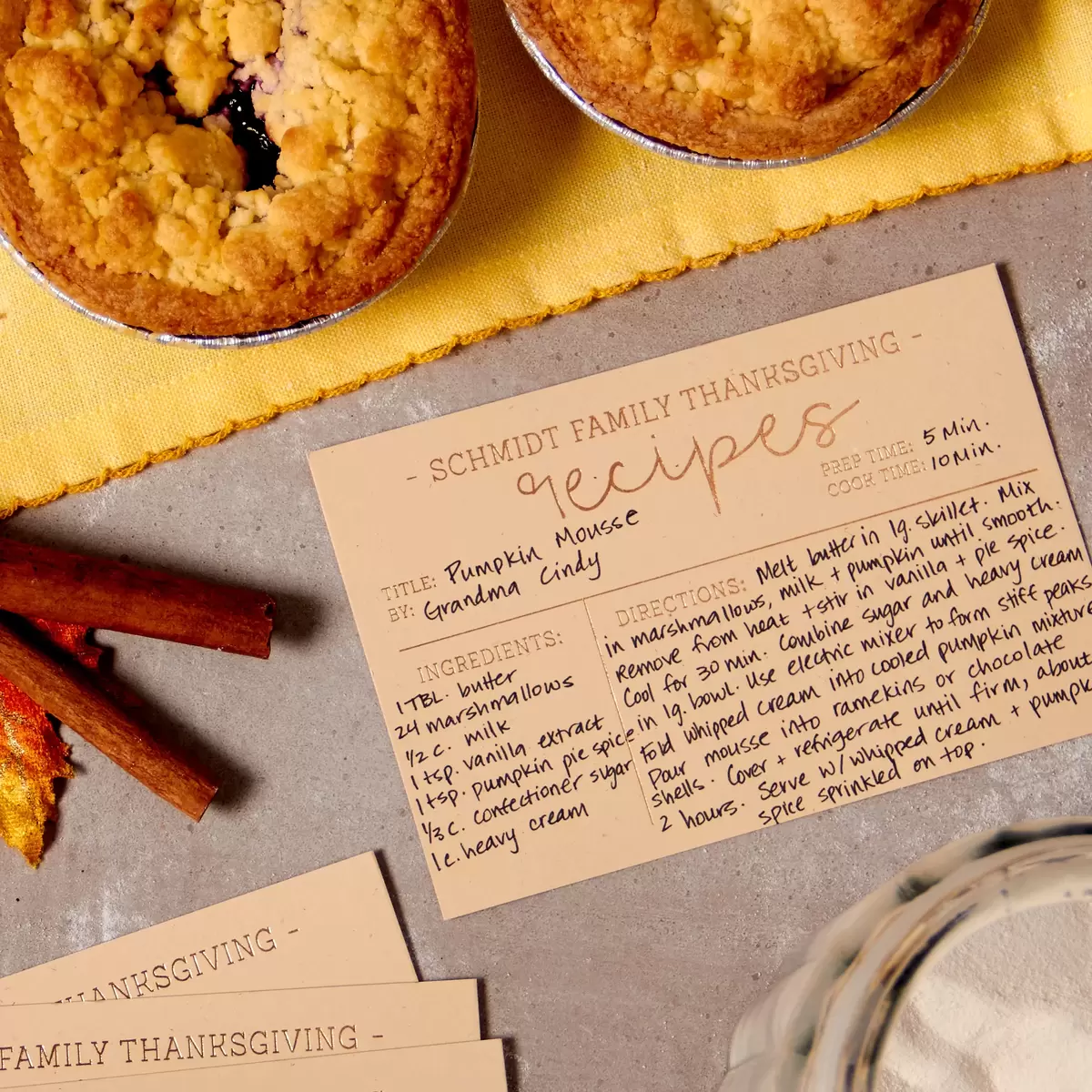 For Your Party custom designed recipe cards for sharing family recipes 