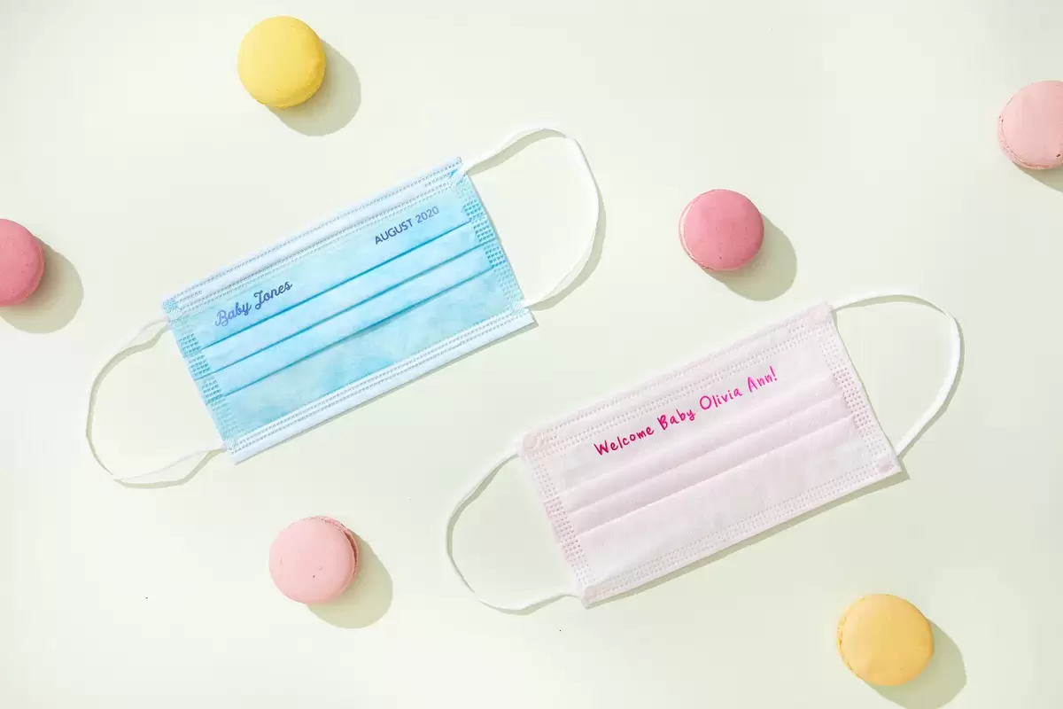 Make your fall baby shower as germ-free as possible with custom face masks from For Your Party.