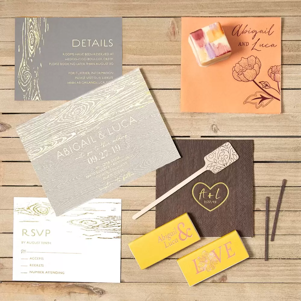 Modern cabin inspired woodgrain designs with pops of color are a fresh new take on fall colors