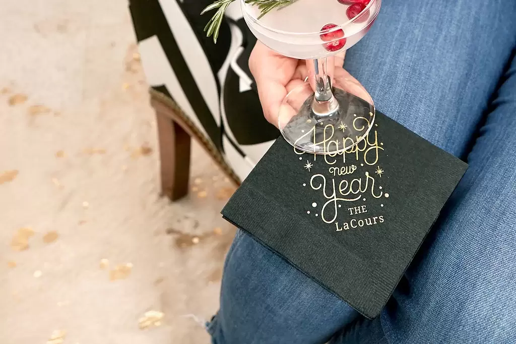 Say Cheers with Beautiful Holiday Cocktail Napins