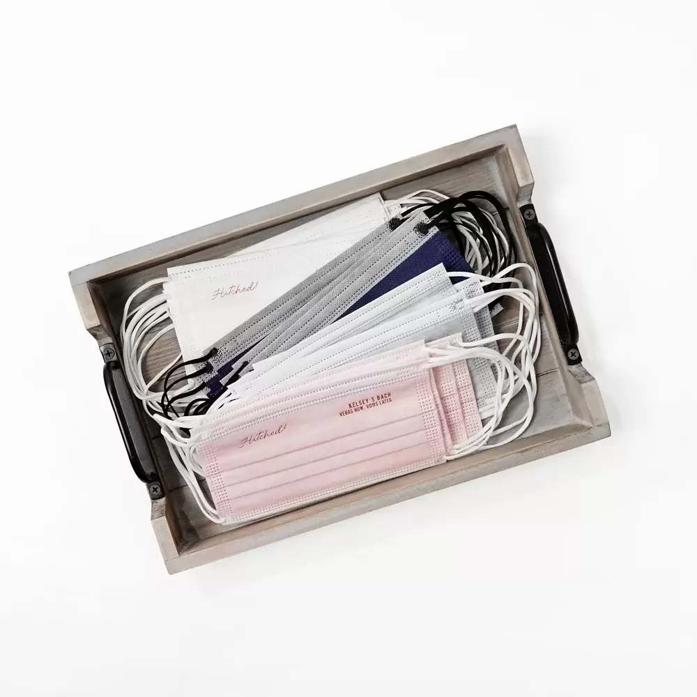 personalized face masks from For Your Party are a new wedding essential