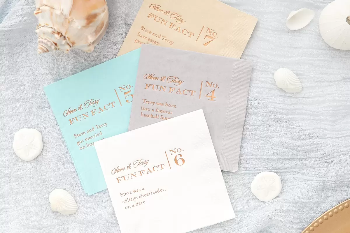 design fun fact cocktail napkins for your wedding with For Your Party