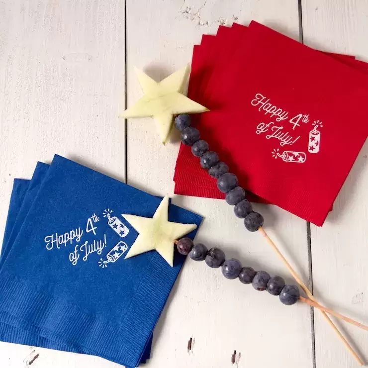 Perfectly Patriotic Napkins for Cocktails