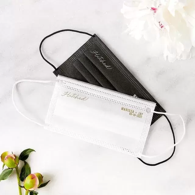 Our Hitched! face masks perfect for your wedding