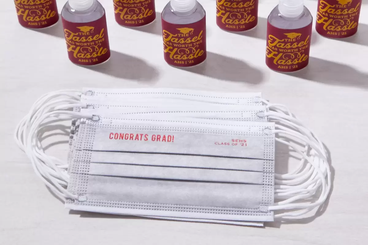 Personalized PPE is a 2021 graduation party essential