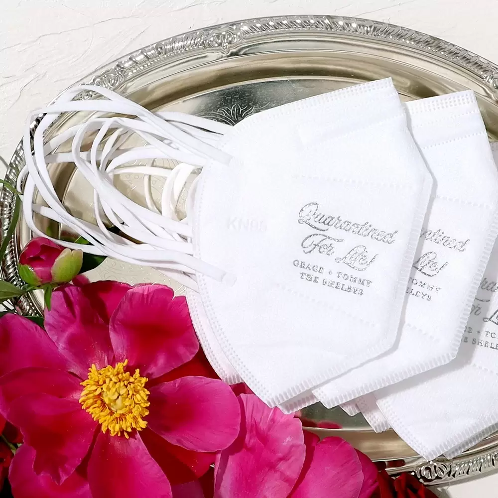 personalized face masks are still a 2021 wedding essential 