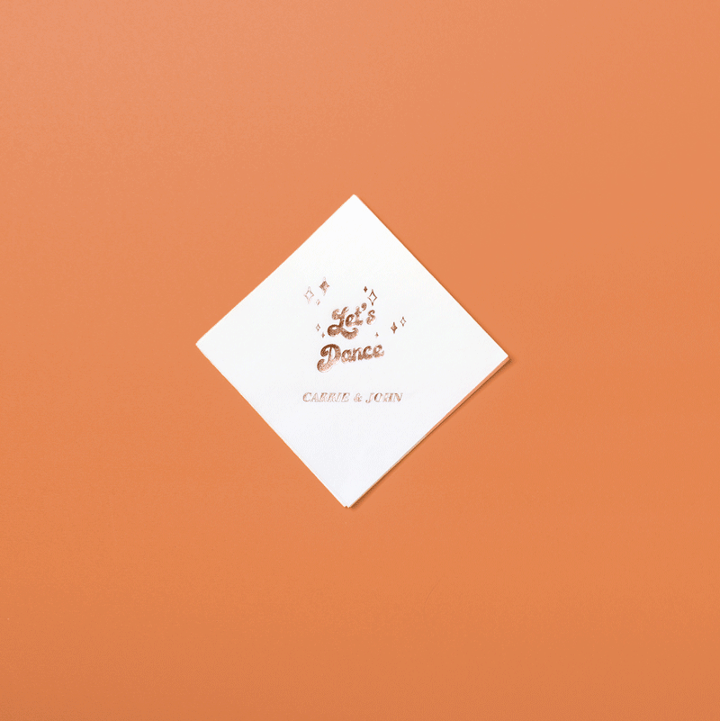 foil vs ink gif on customized napkins