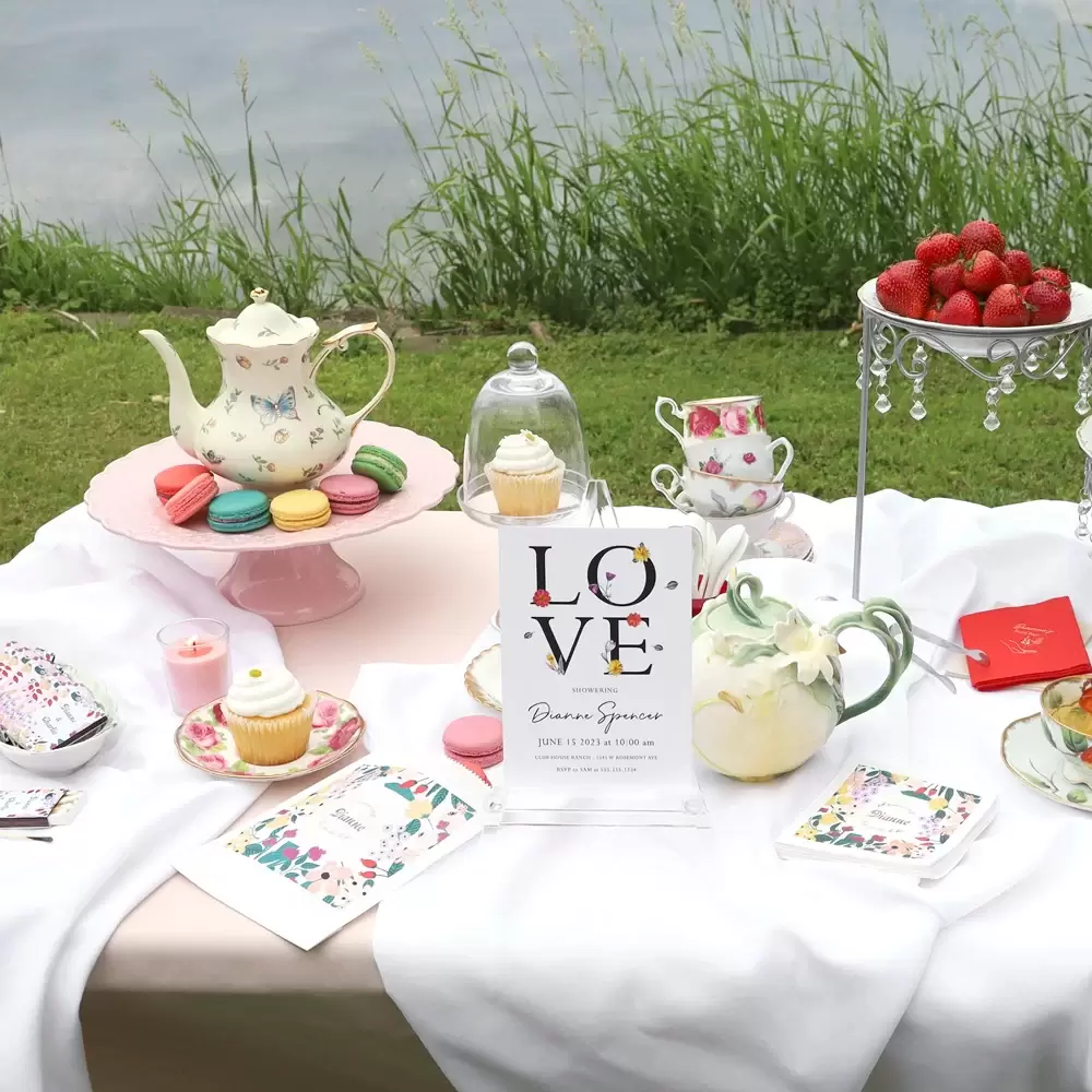 Tea Party set up on a table outside