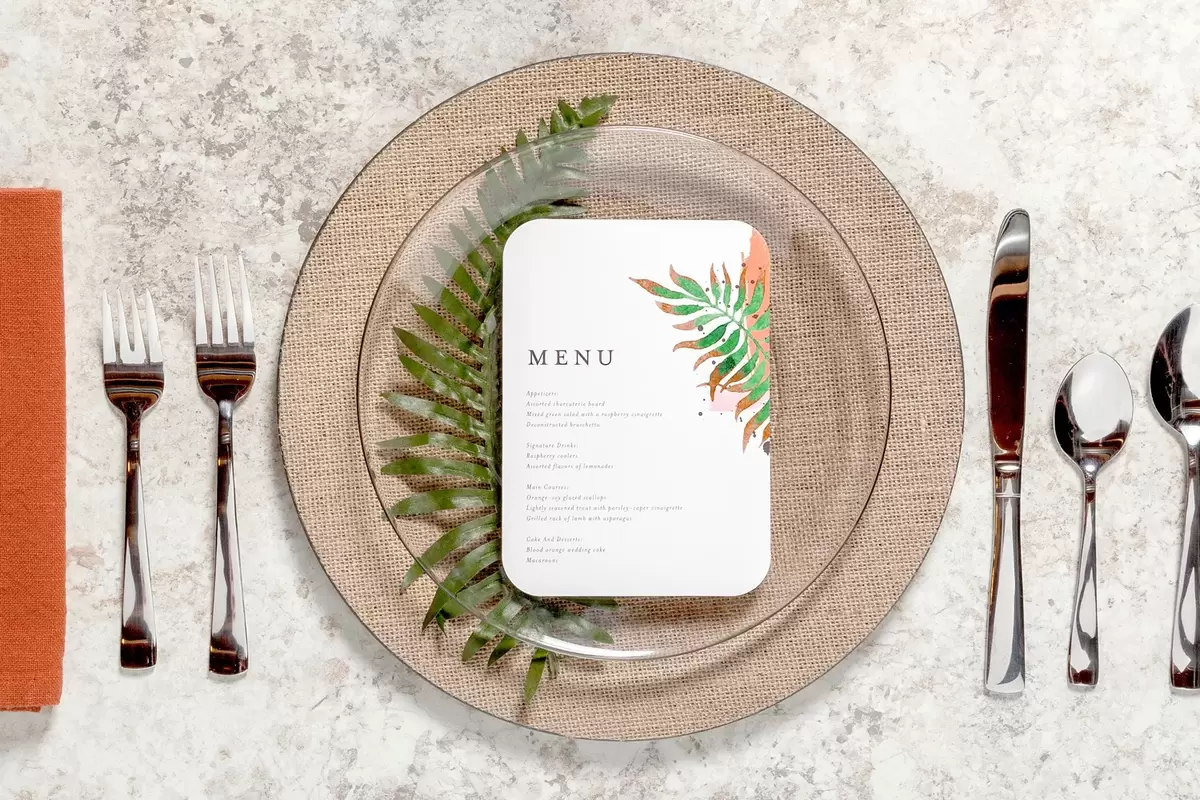 personalized wedding menu