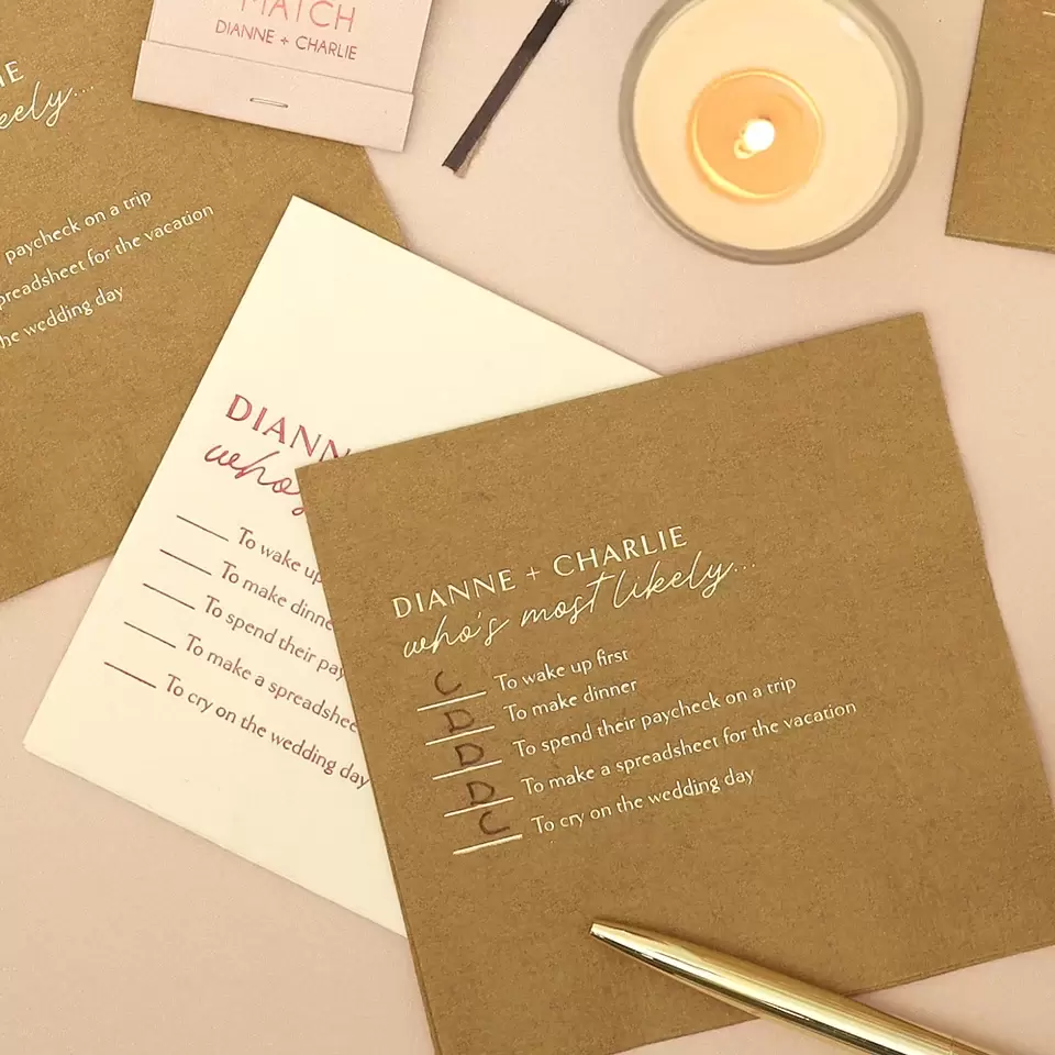 who's most likely to game napkin