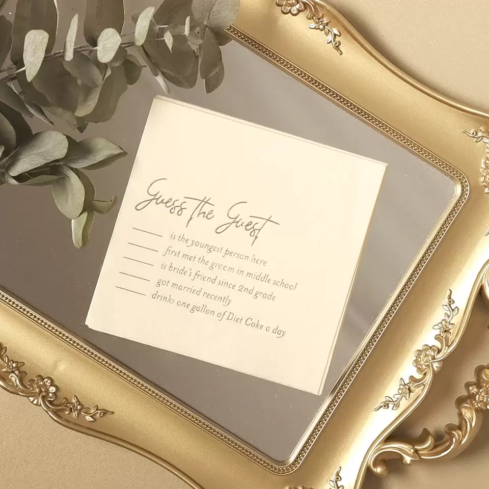 guess the guest game napkin