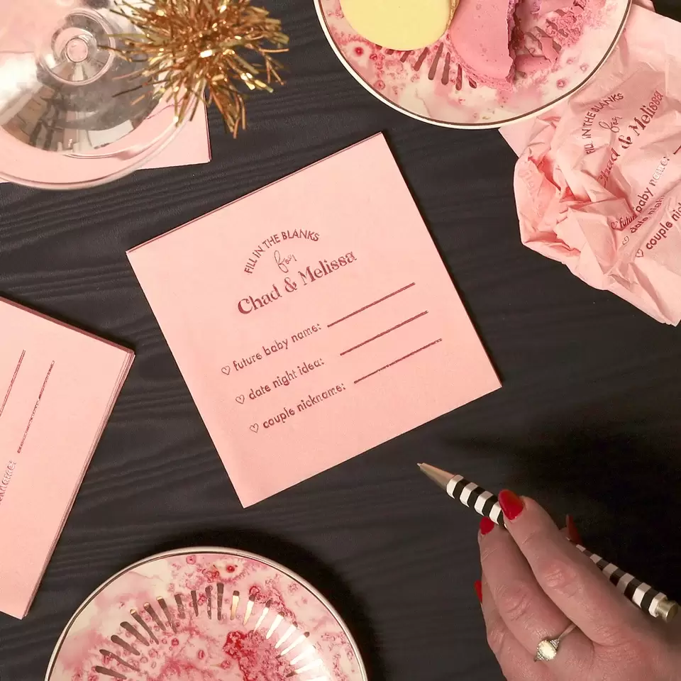 fill in the blanks game napkin