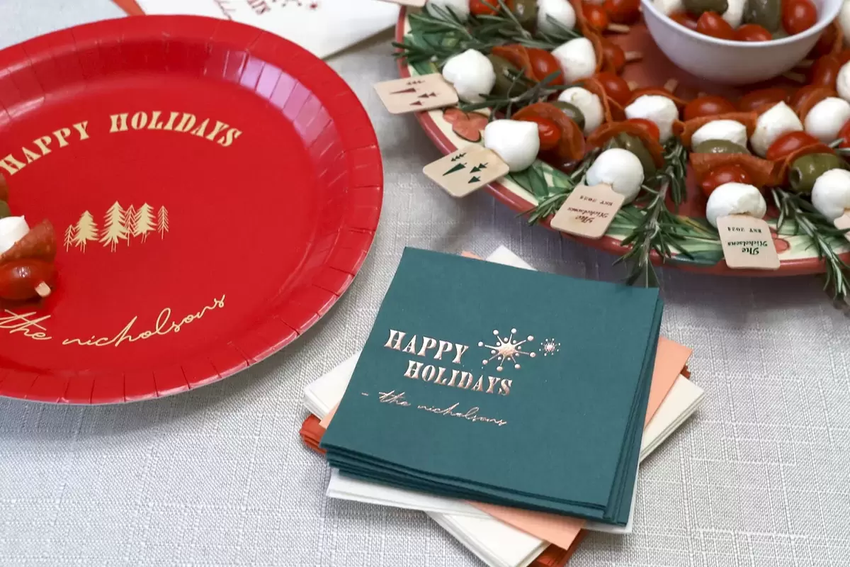 Holiday Charcuterie Board with custom plate