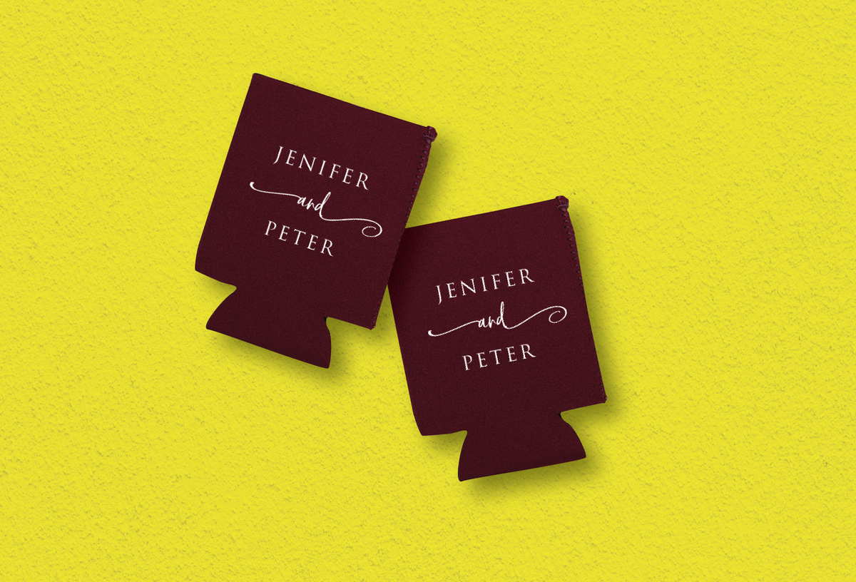 stacked and swirled custom can cooler