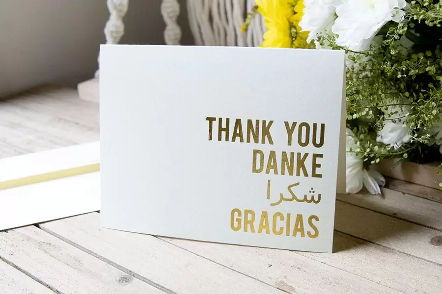 wedding thank you card