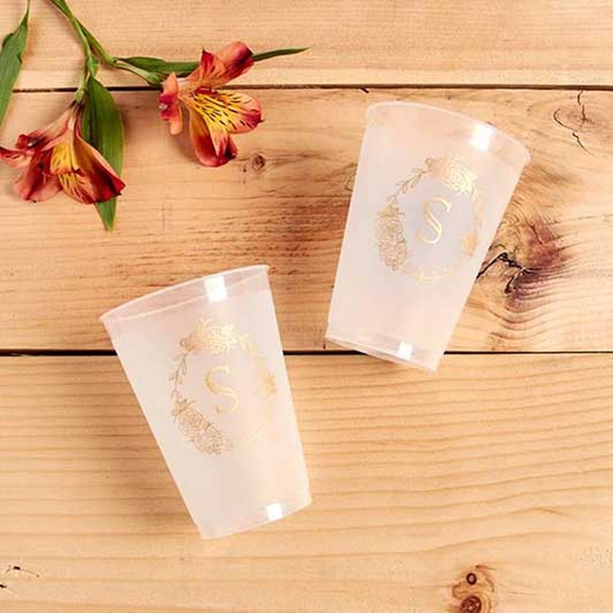 custom 12 oz. frost flex wedding cup