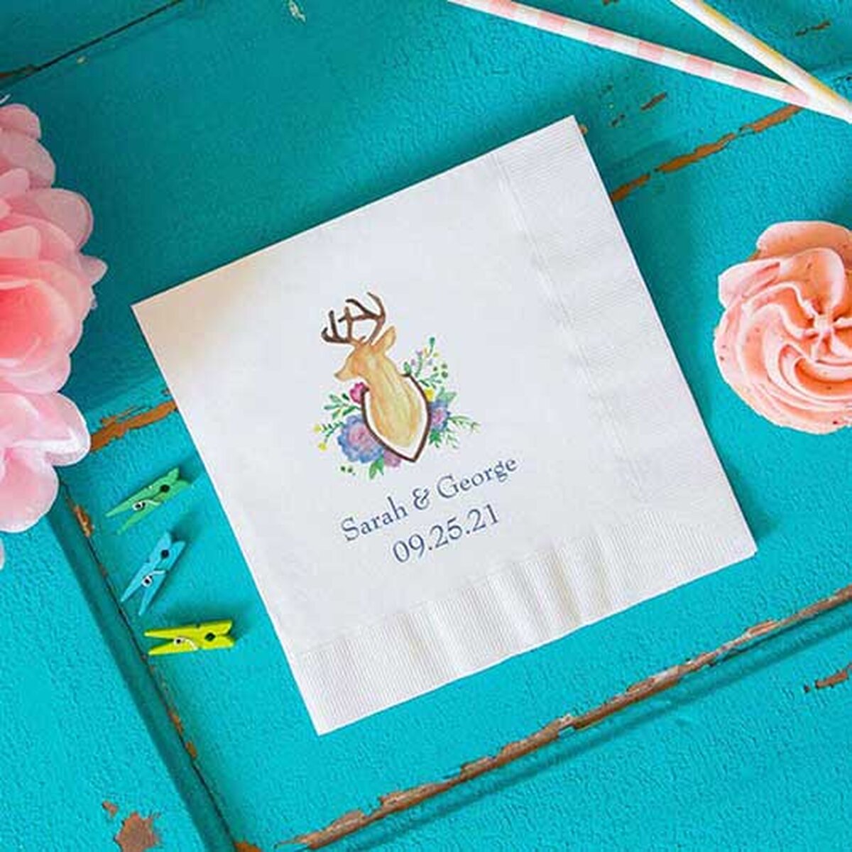 Full Color Photo personalized cocktail napkins