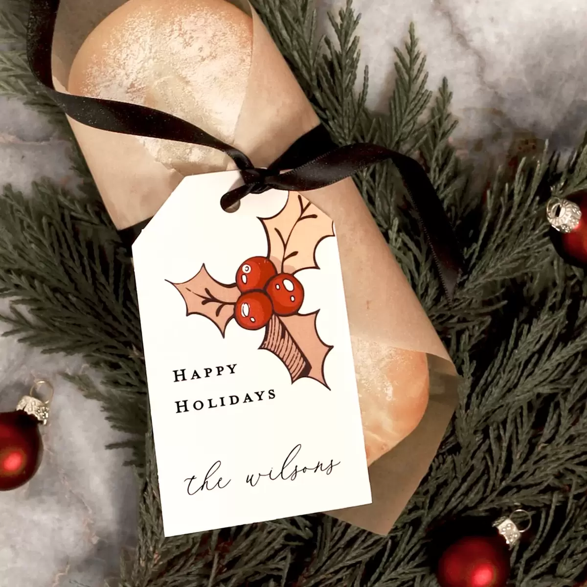 personalized full color Christmas tag 