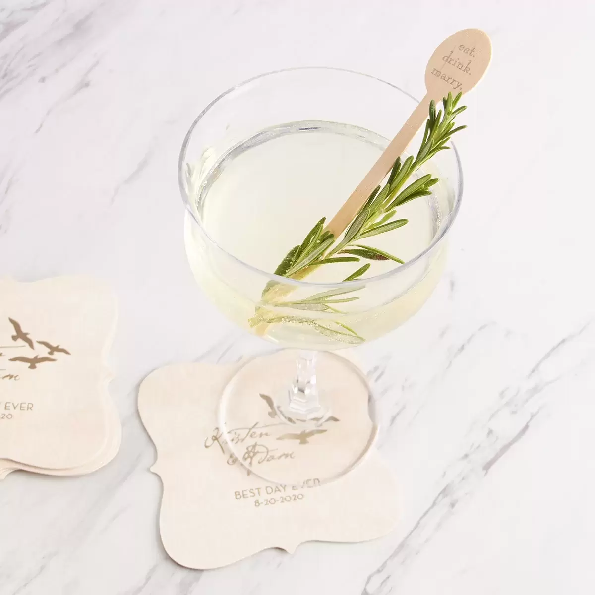 signature cocktail rosemary gimlet
