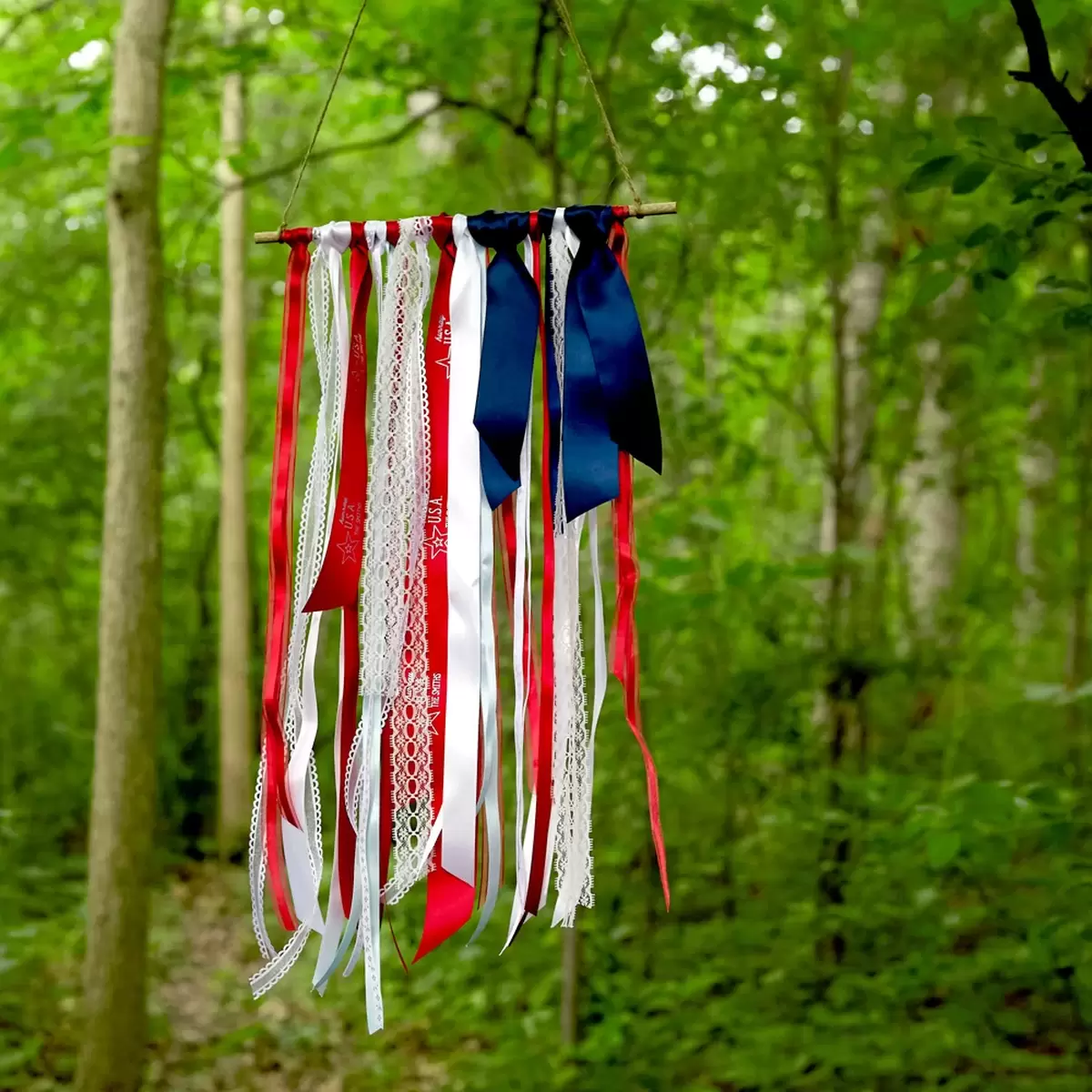 4th of july ribbon flag DIY decorations
