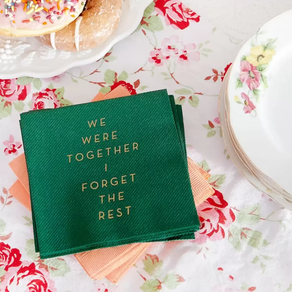 personalized bachelorette tea party cocktail napkin