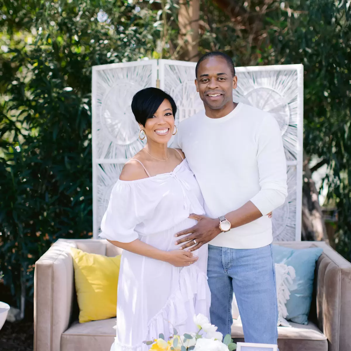 Dulé Hill and Jazmyn at their "Baby, BBQ & Booze" baby shower