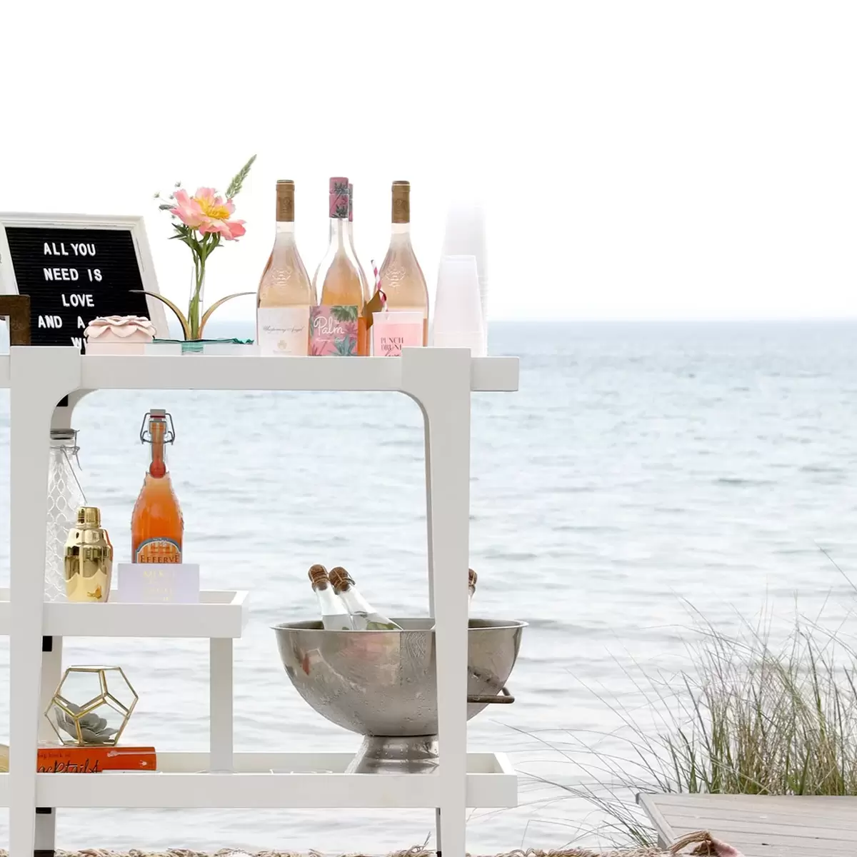 stocked bar cart for fabulous hosting