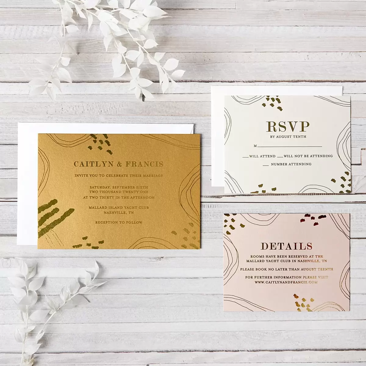 custom modern minimalist wedding invitations