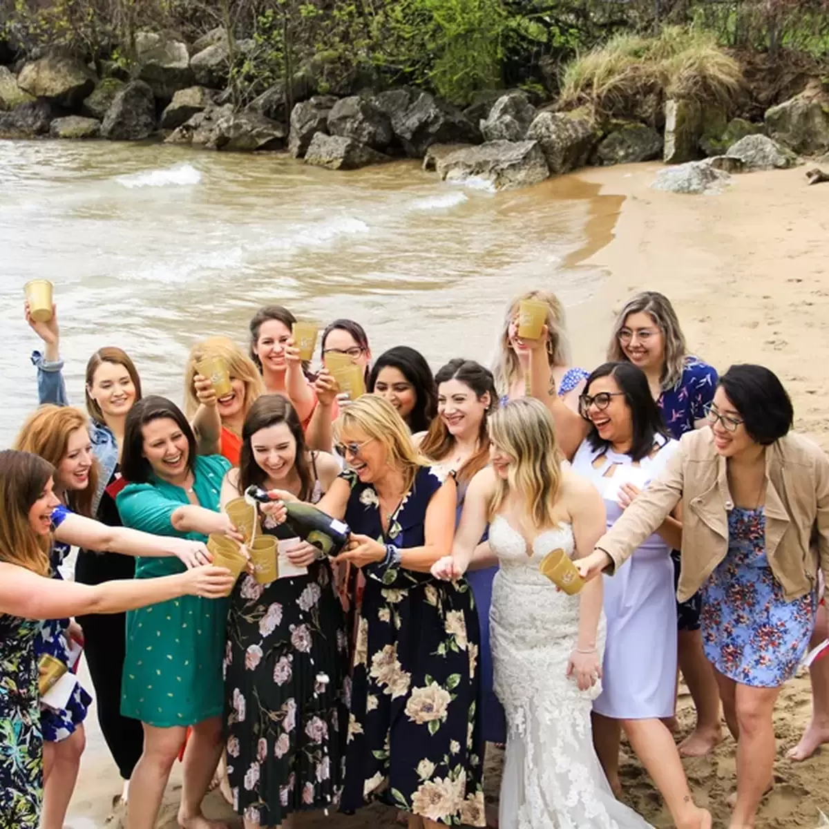 For Your Party crew at the beach