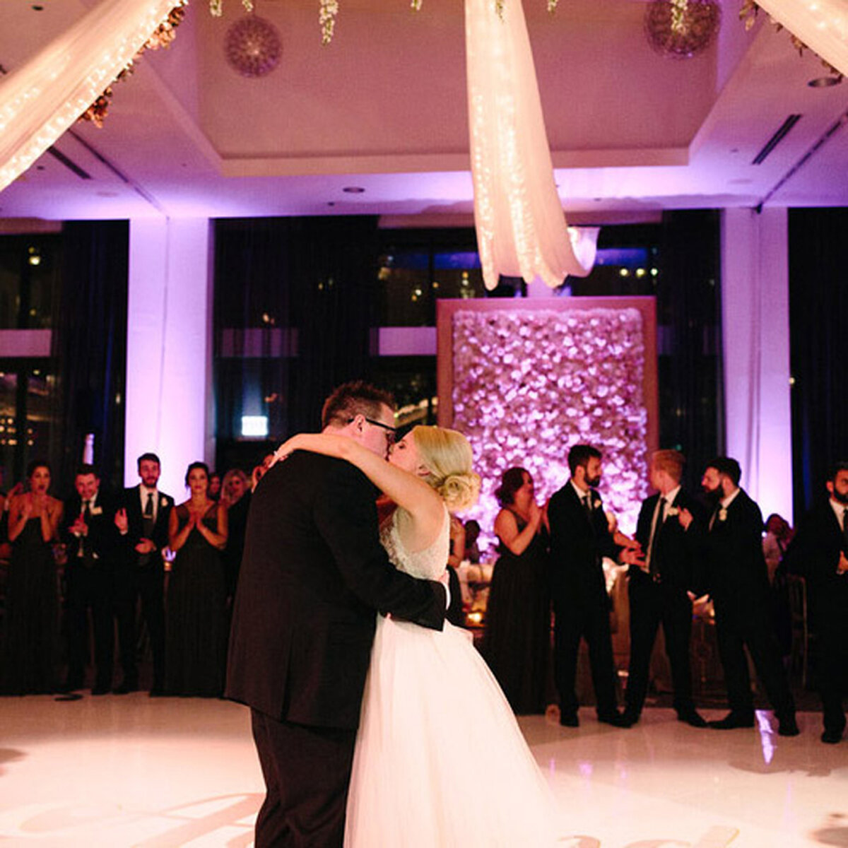 shades of pink with black wedding theme