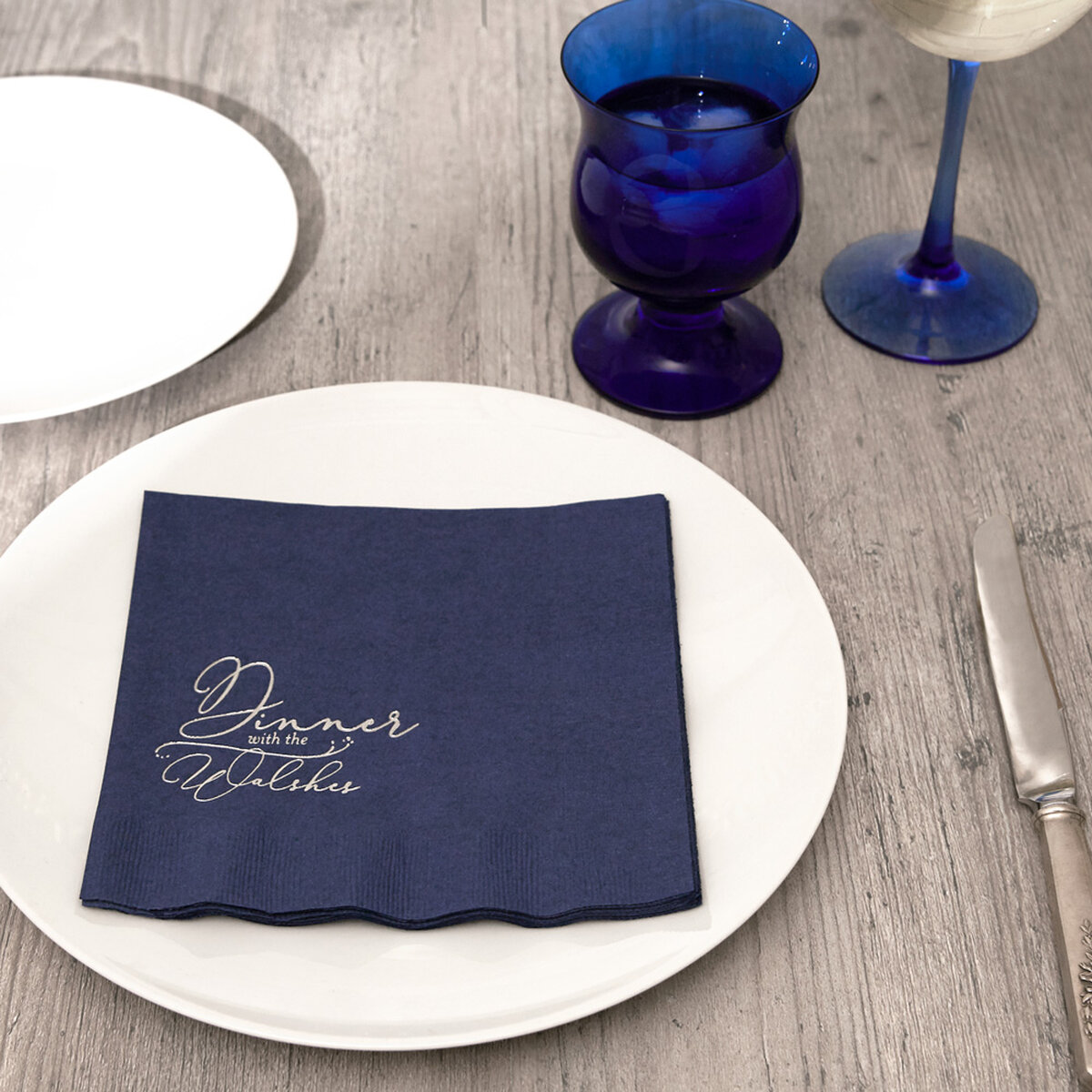 Shop the Something Blue Collection Custom Dinner Napkins