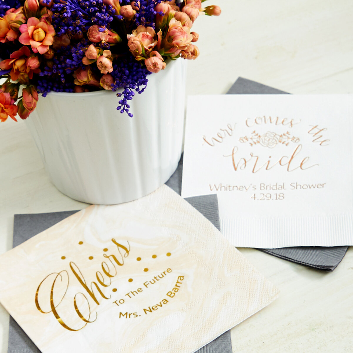 Blush & Blue custom napkin