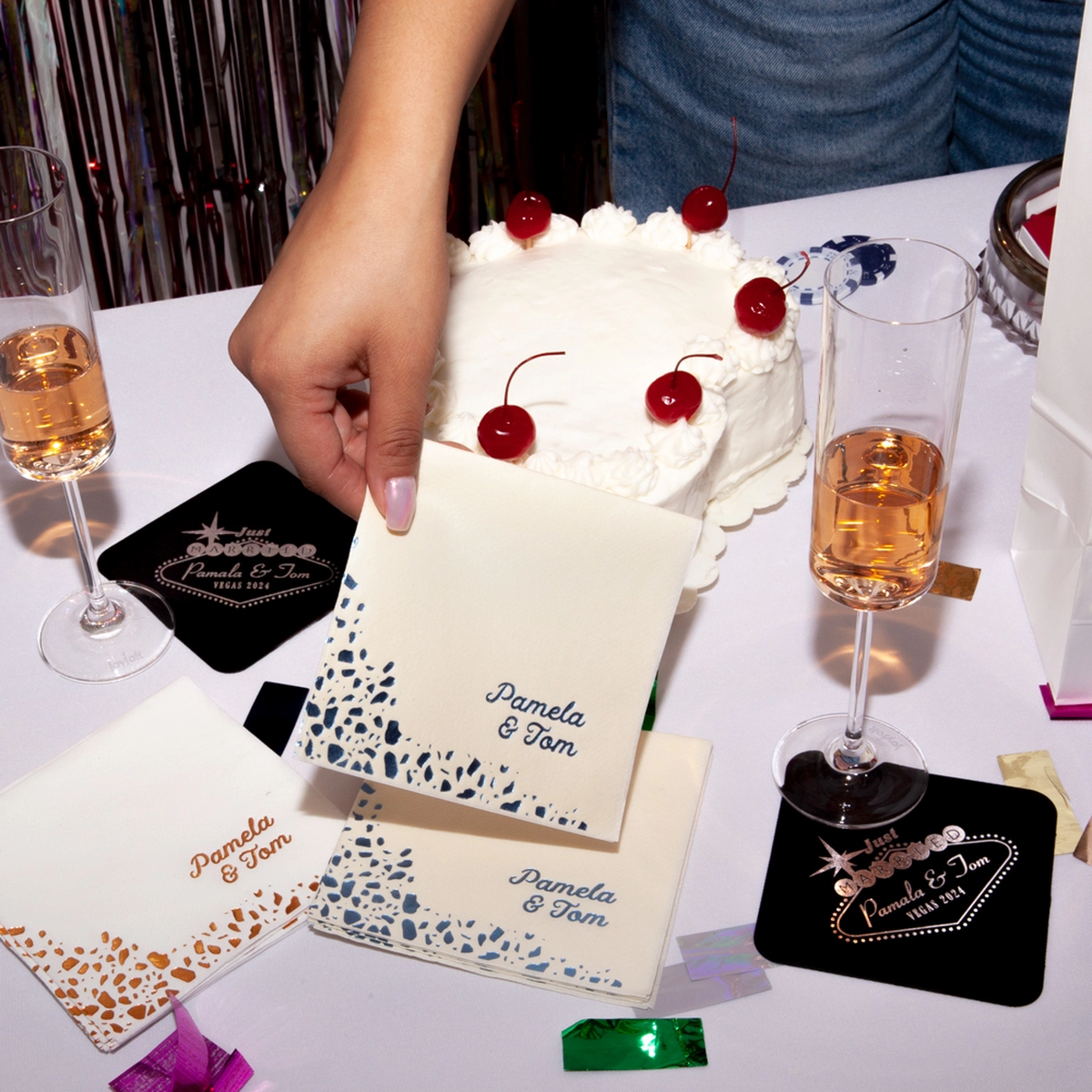 shop the vegas party collection custom cocktail napkin
