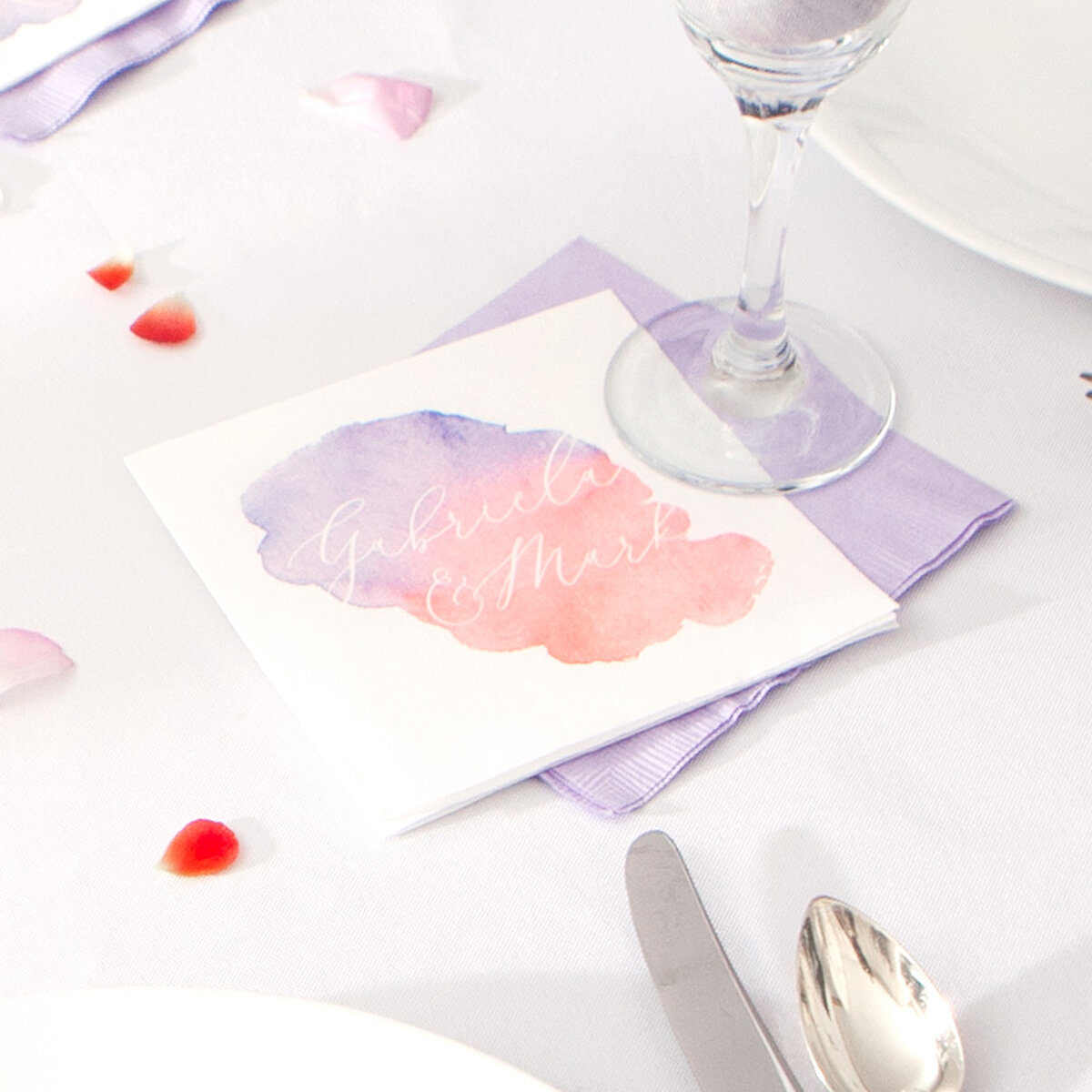 Shop the Lavender Waves Collection Custom Full Color Cocktail Napkins